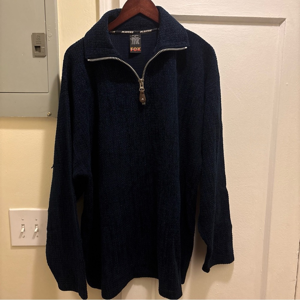 Fox Navy Blue Men's 3/4 zip up Sweater